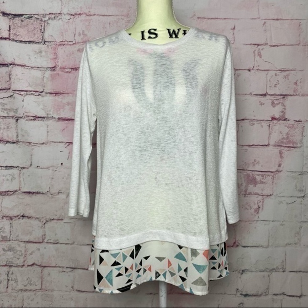 VAN HEUSEN White Geometric Blouse